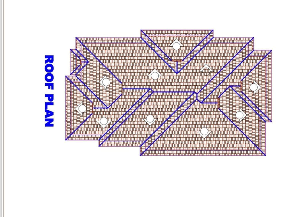 Roof Plan for a 4-bedroom bungalow